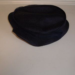 Vintage ladies hat cap ruffle netting blue